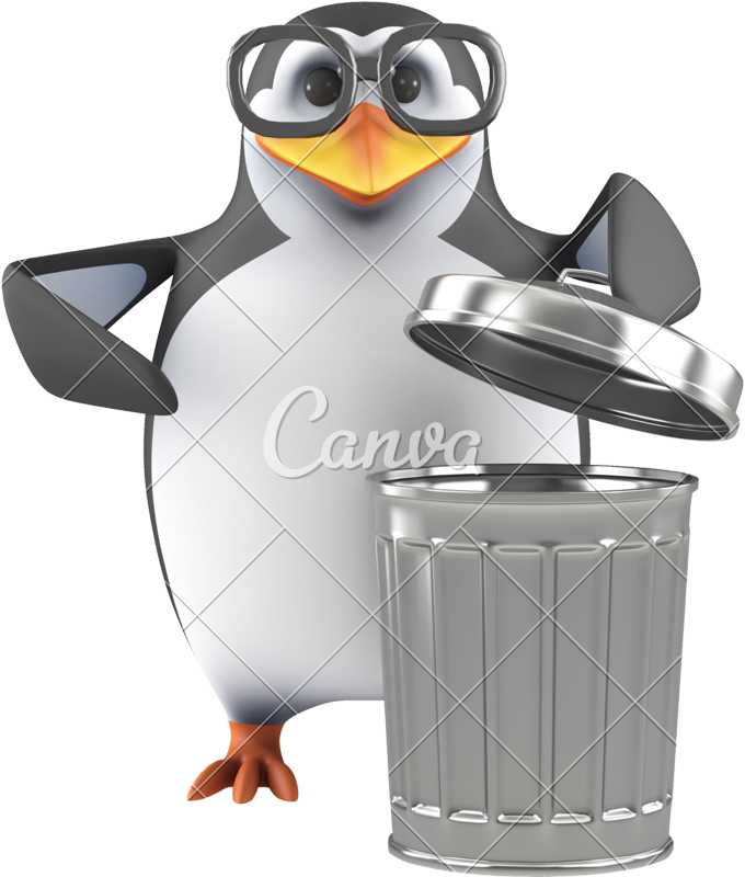 3d Academic Penguin Takes Out The Trash - Balancing Your Checking Account (680x800)