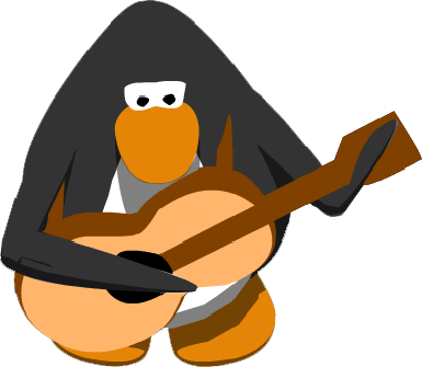 Acoustic Guitar445566 - Png - Club Penguin Playing Guitar (385x335)