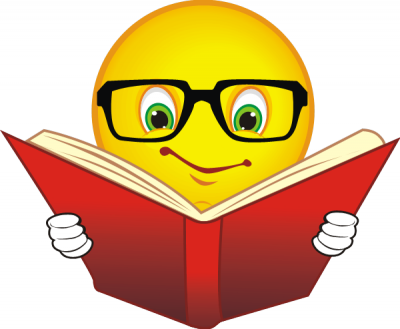 School Book Images - Smiley Face Reading A Book (400x329)
