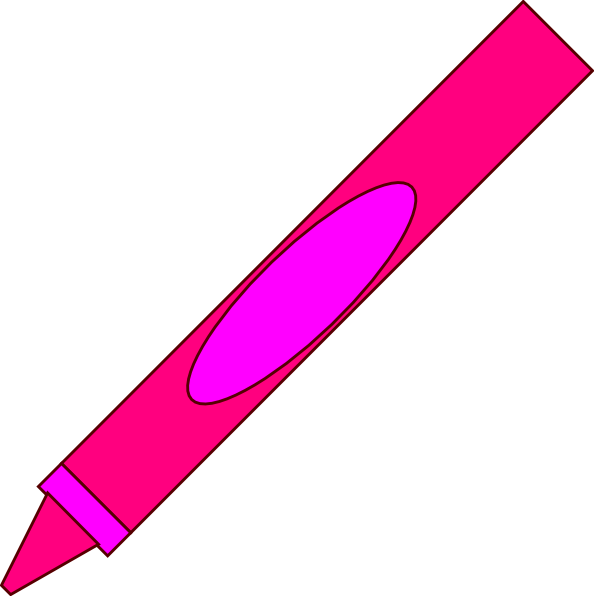 Red Crayon Clip Art - Clip Art Pink Crayon (594x596)