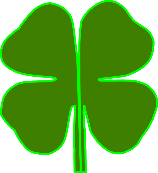 Clipart 4 H Clover - 4 Leaf Clover (546x596)