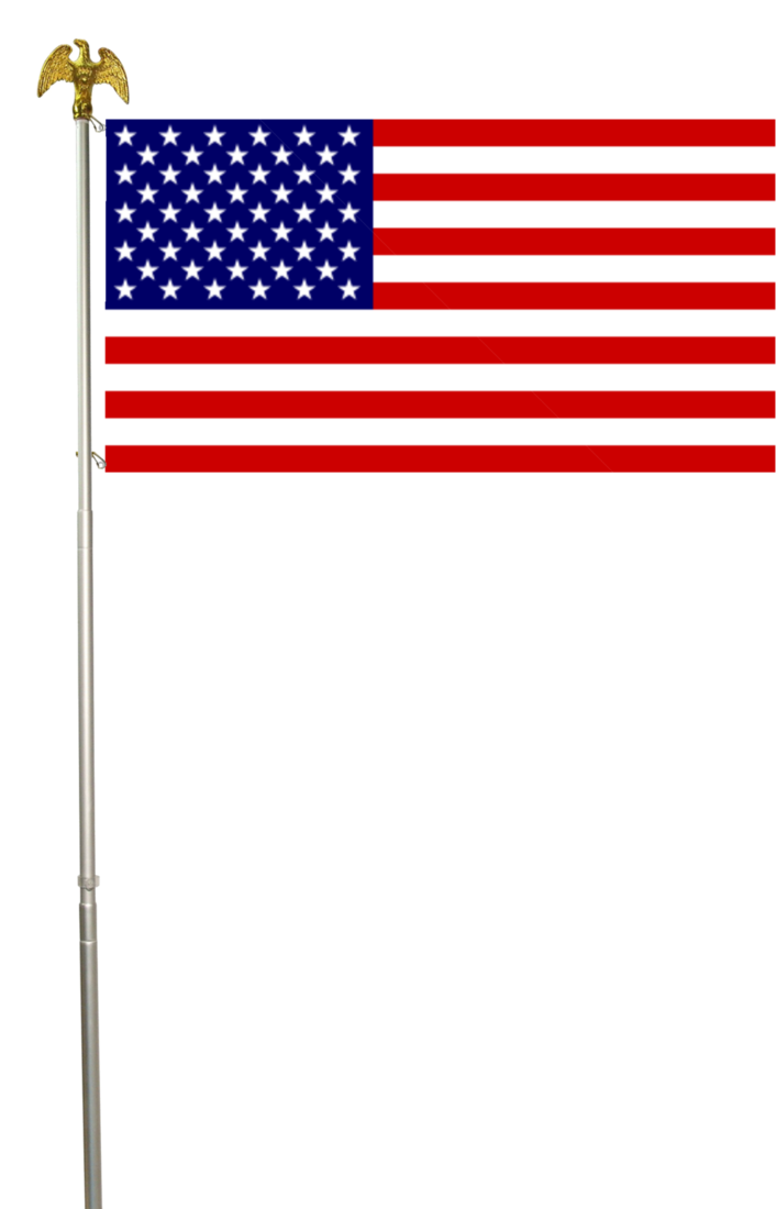 American Flag With Pole By Legodecalsmaker961 - Iwo Jima (727x1099)