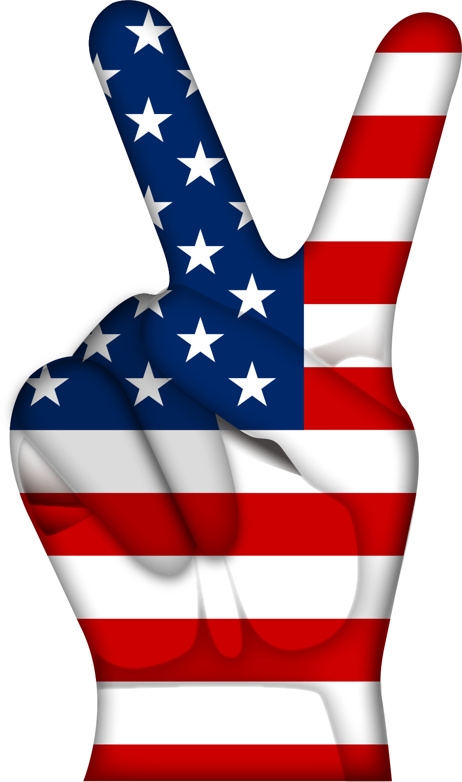 V Sign Computer File - Victory Sign Made Of American Flag Shower Curtain (949x1605)
