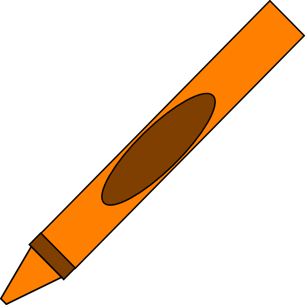 Orange Crayon Clipart (600x600)