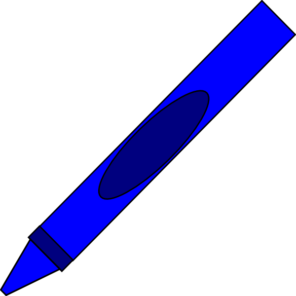 Blue Crayon Clip Art - Portable Network Graphics (600x600)