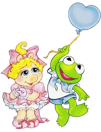 Muppet Babies Group, Baby Piggy & Kermit Clipart - Png Peggy Muppets Baby (334x428)