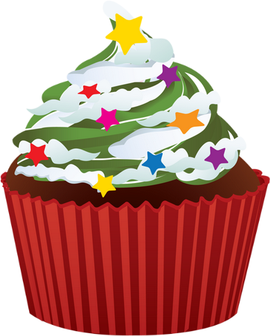 Cupcake De Noël Png - Cupcake (390x485)