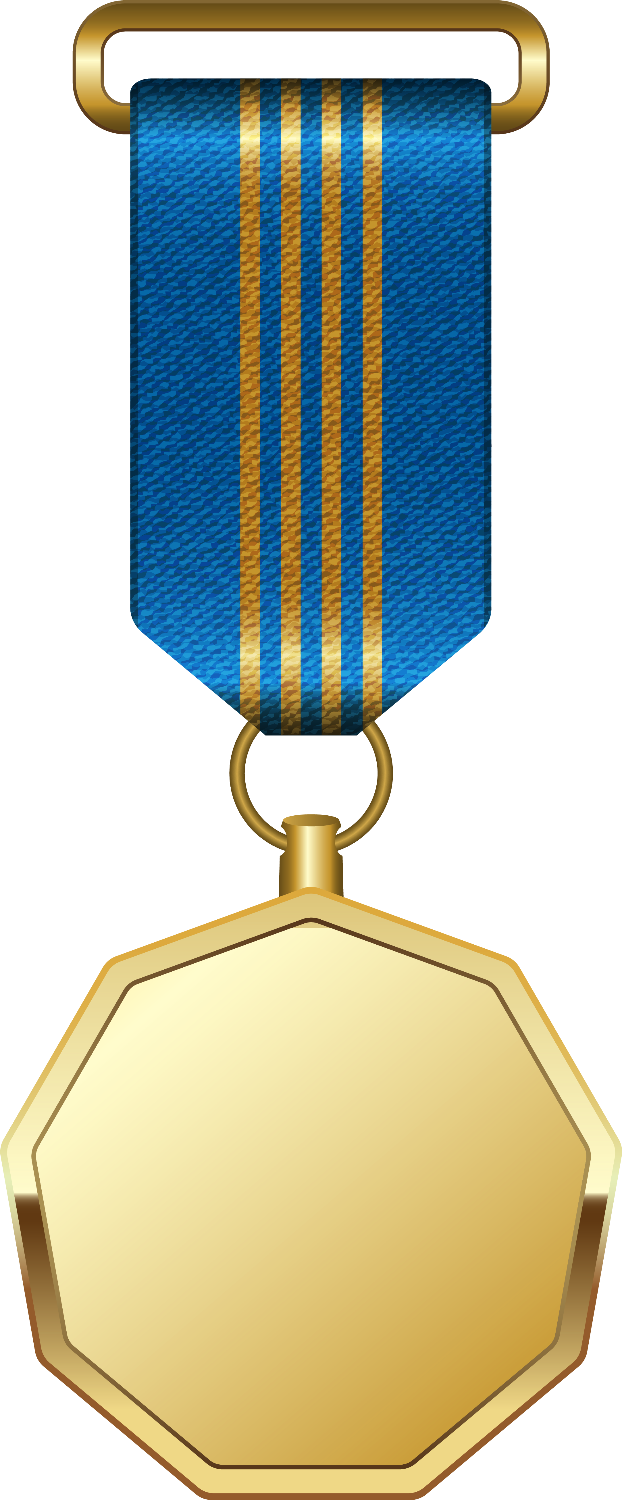 Gold Medal With Blue Ribbon Png Clipart Picture - Medal With Blue Ribbon (2236x5392)