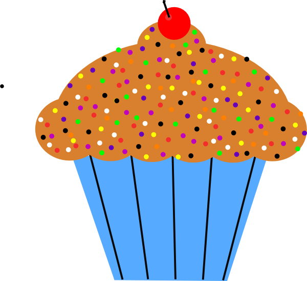 Cupcake Clip Art At Clker - Yellow Birthday Cupcake Clip Art (600x550)