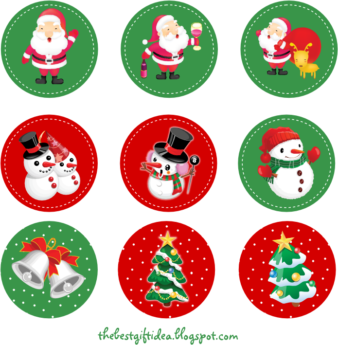 Free Christmas Cake Topper Printable - Free Printable Stickers Christmas (764x754)