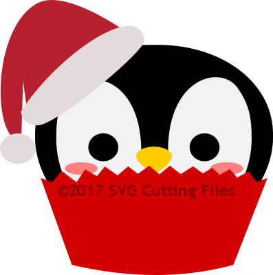 Christmas Santa Penguin Cupcake - Christmas Day (397x400)