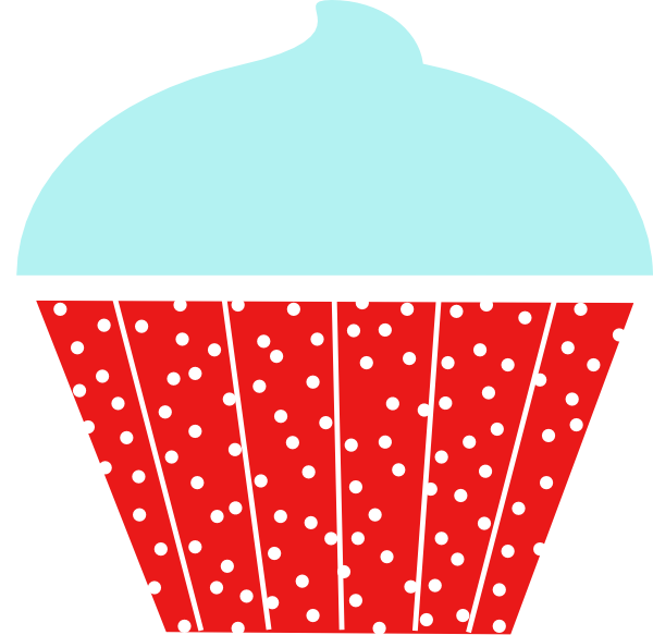 Red And Blue Cupcake Clipart Download - Black Cupcake Vectors Png (600x583)