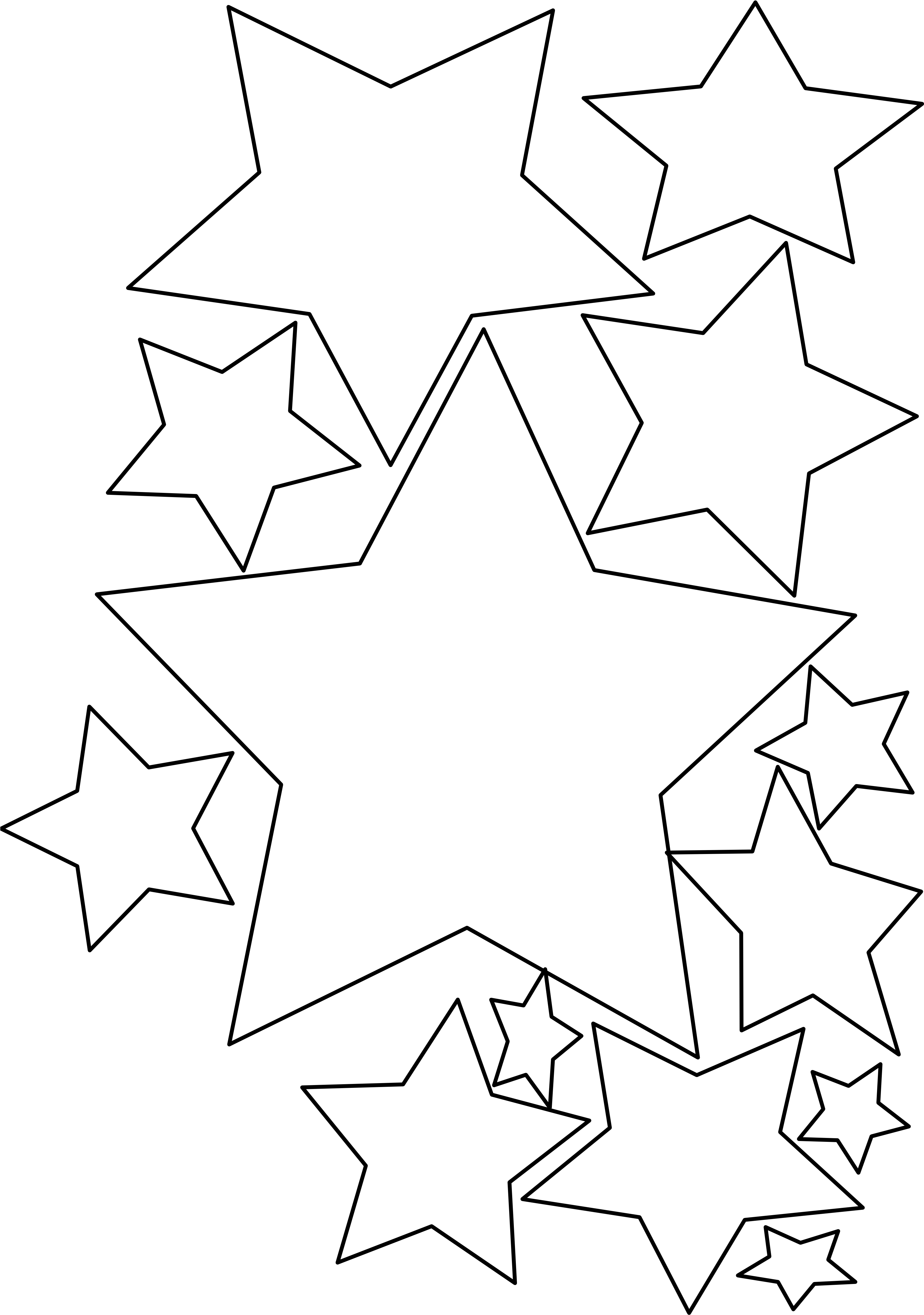 Christmas - Star - Clipart - Black - And - White - Star (3333x4714)