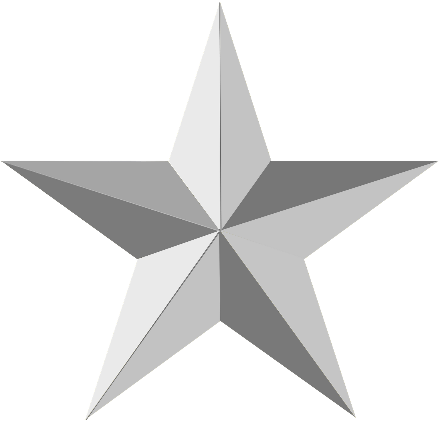 Silver Christmas Stars Clipart - Star Png (1600x1532)