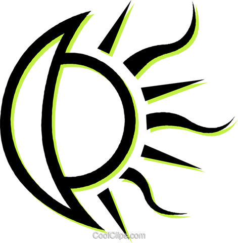 Mond Und Sonne - Moon And Sun Vector Png (471x480)