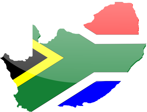 Vector Graphics Of Country Shape South Africa Flag - Poverty In South Africa (500x384)