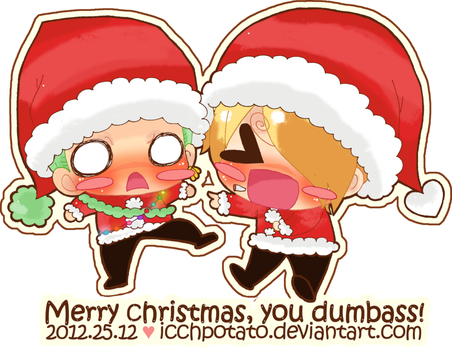 Merry Christmas, You Dumbass - Anime Merry Christmas Png (900x692)