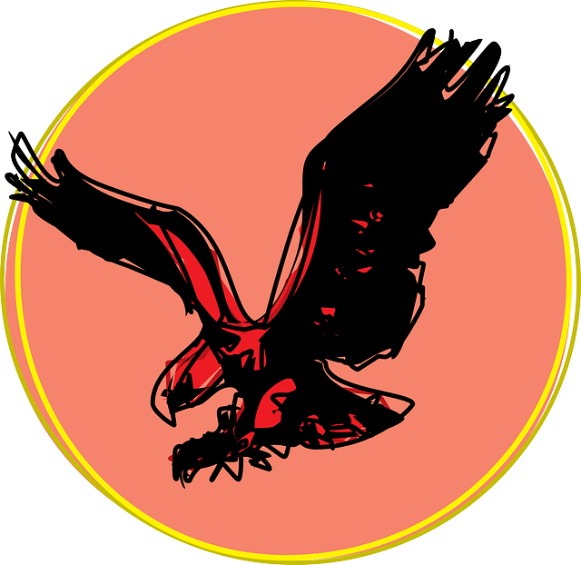 Scribble Sun, Eagle, Bird, Style, Wings, Art, With, - Eagle Sun Png (640x622)