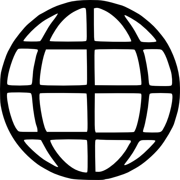 Www Clipart Internet Symbol - Internet Clipart Black And White (594x594)