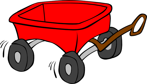 Little Red Wagon Clip Art At Clker - Red Wagon Clip Art (600x342)