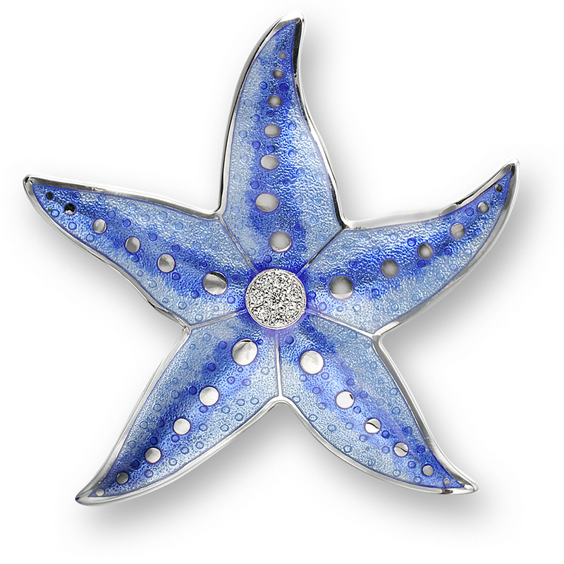 Nicole Barr Designs Sterling Silver Starfish Brooch-blue - Starfish Brooch - Sterling Silver (800x800)