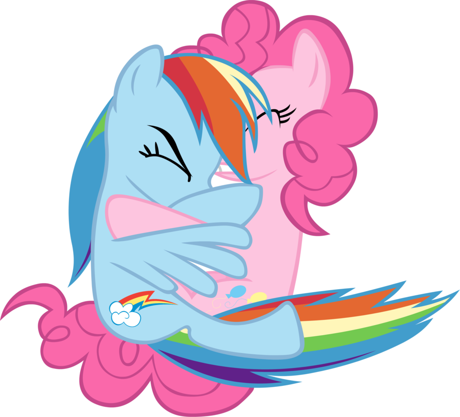 Rainbow Dash And Pinkie - Pinkie Pie Rainbow Dash Hugging (900x816)