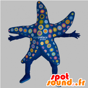 New Mascot Blue Starfish With Colorful Circles - Disfraz De Estrella De Mar (300x400)