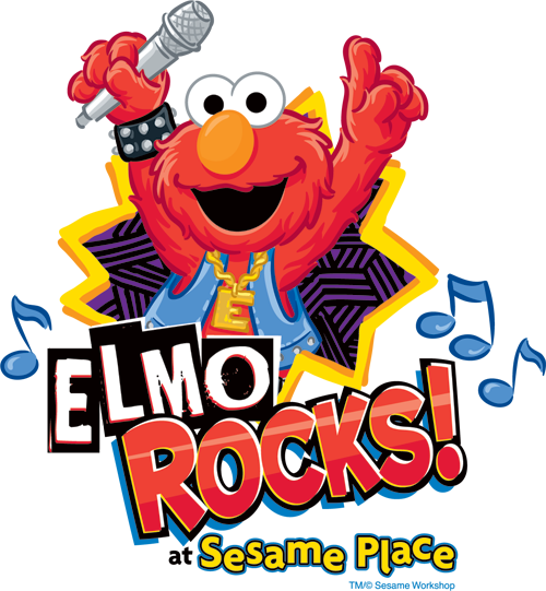 It's A Rock 'n Roll Sunny Day At Sesame Place With - Elmo Rocks Round Ornament (500x541)