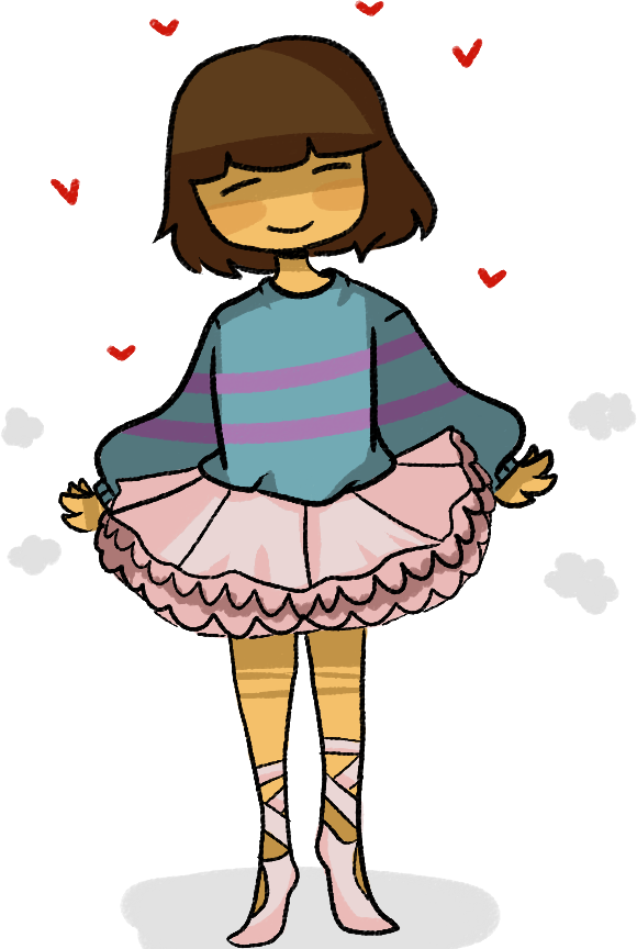 Dusty Tutu By Faciensmalum - Frisk In A Tutu (580x864)