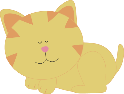Cat Clipart - Sleeping Kitten Clipart (493x374)
