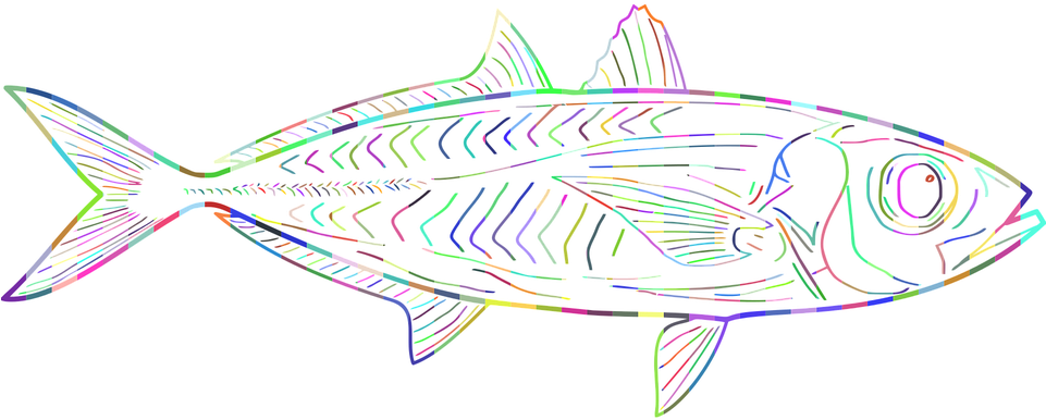 Fish Line Art 18, Buy Clip Art - Line Art (960x480)