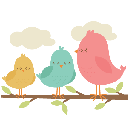 Cute Bird Clipart Free Hvgj - Birds Necklace/ 3 Pink Birds On Branch/ Bird Pendant/ (432x432)