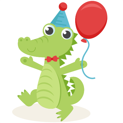 Birthday Alligator Svg Scrapbook Cut File Cute Clipart - Alligator Birthday Clip Art (432x432)