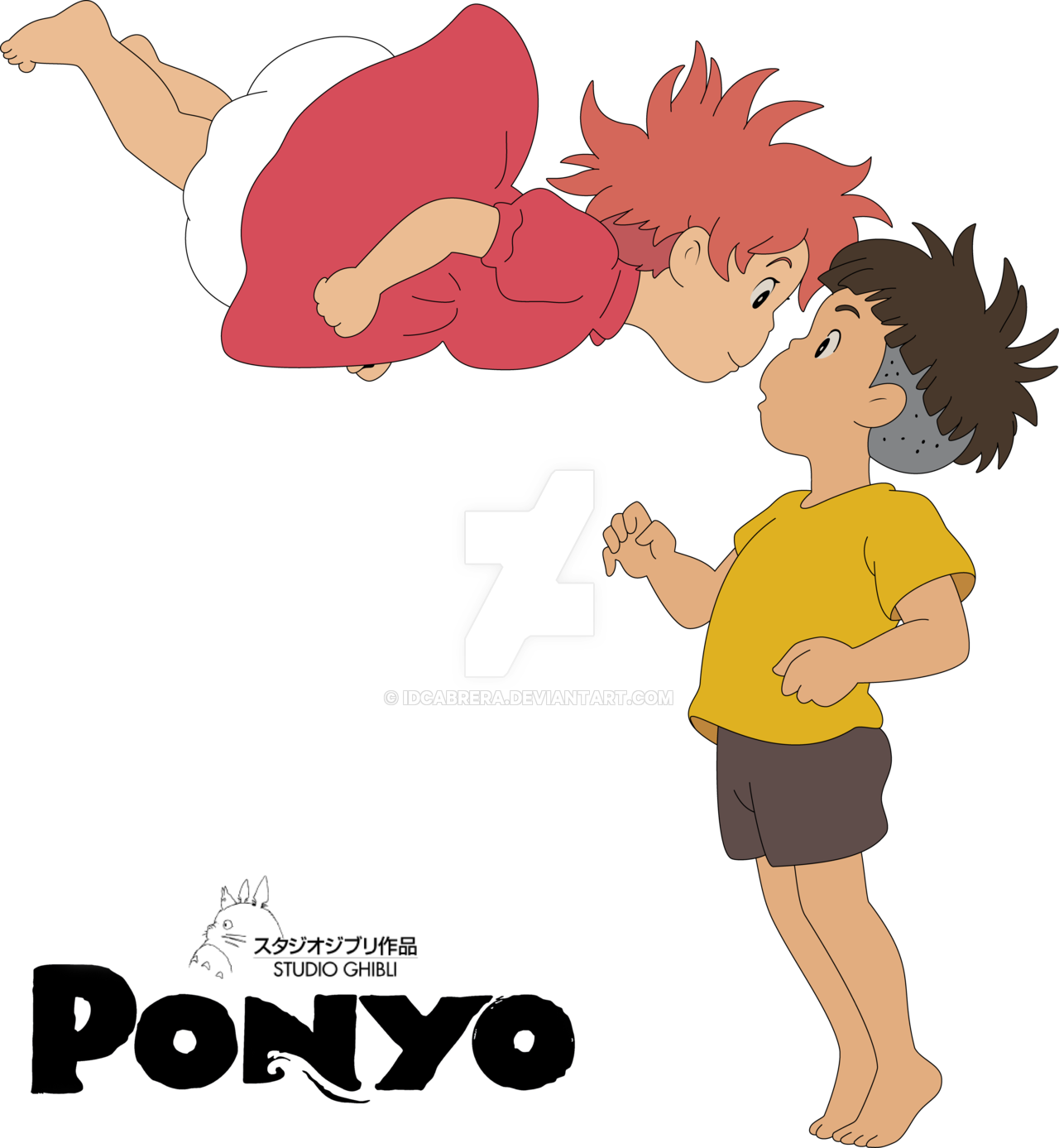 Ponyo On The Cliff By The Sea By Idcabrera - Ponyo (blu-ray / With Dvd - Double Play Steelbook) (1280x1387)