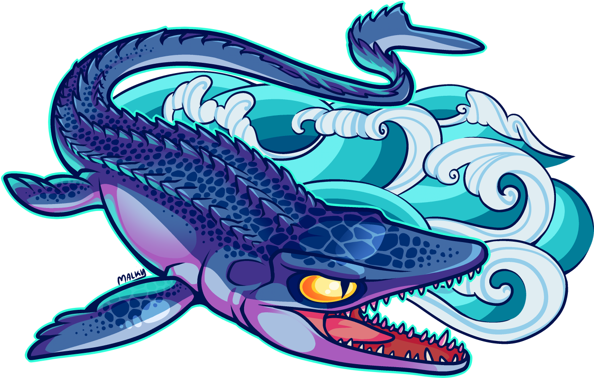 Cartoon Mosasaurus "nowhere Is Safe Mosasaurus Cartoon (1273x795