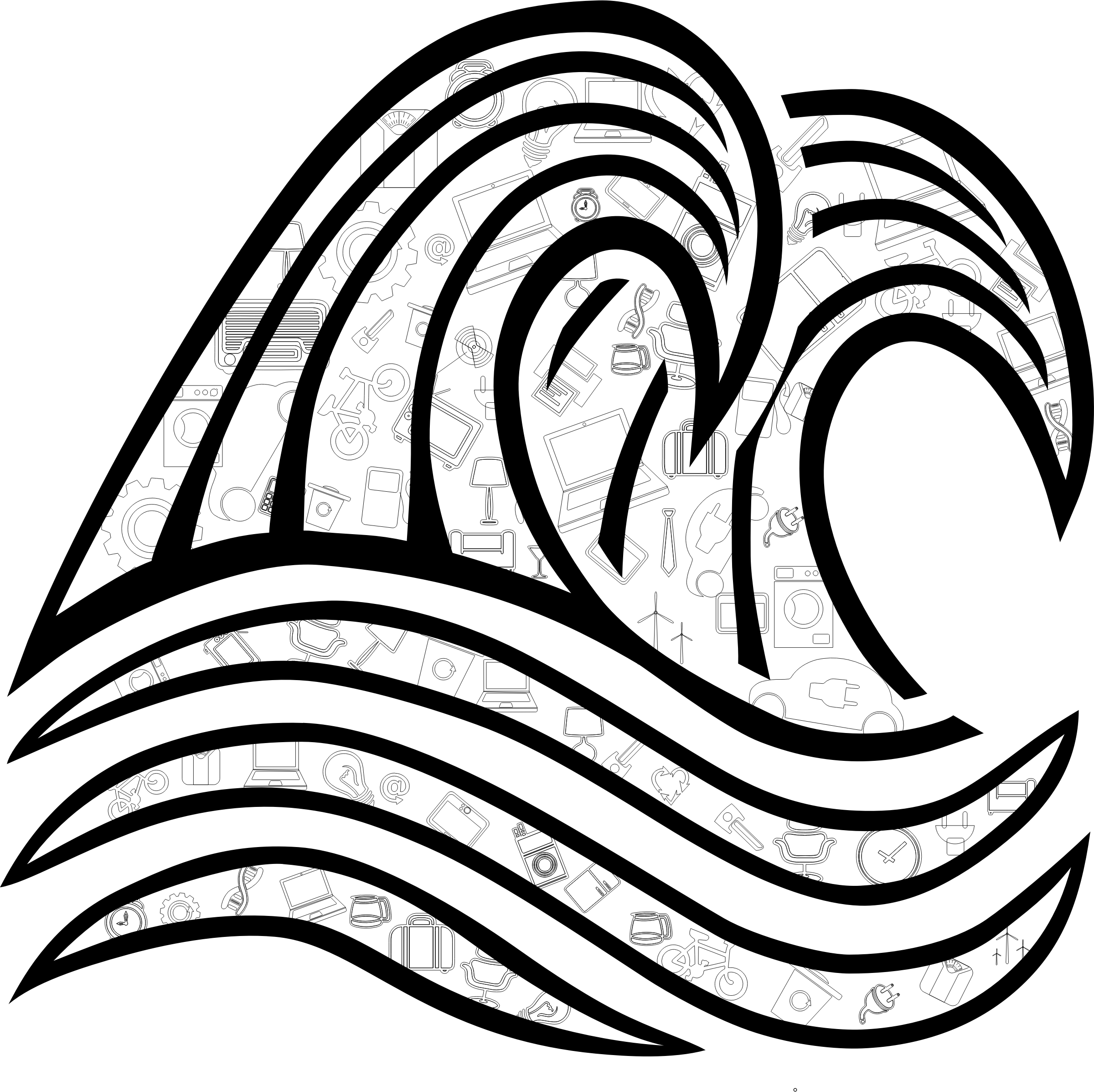 Big Image - Wave Drawing Png (2400x2394)