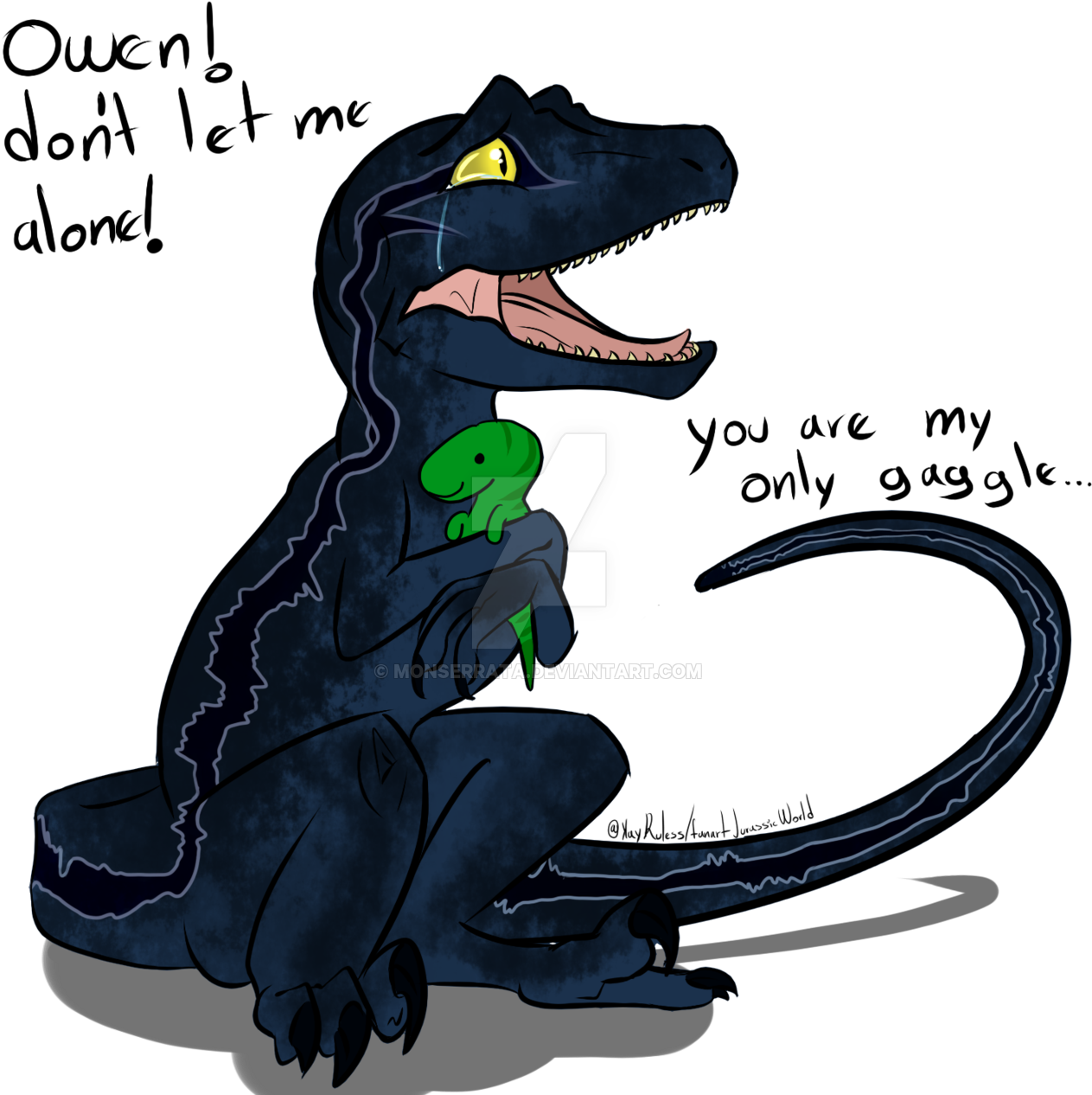 Sad Blue By Monserrata Sad Blue By Monserrata - Blue Jurassic World Fanart (1280x1280)