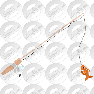 Fishing Pole Stencil - Illustration (380x380)