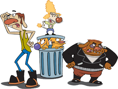 The Greaser Dogs - Cat Dog T Shirt (400x334)