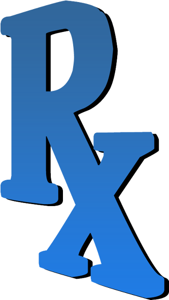 Blue Rx 3d Clip Art - Blue Rx 3d Clip Art (600x600)