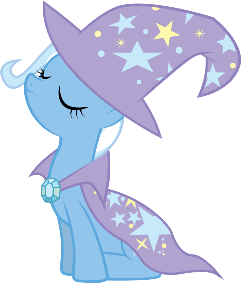 Trixie W/ Cape And Hat By Silentmatten - My Little Pony Friendship (794x1006)