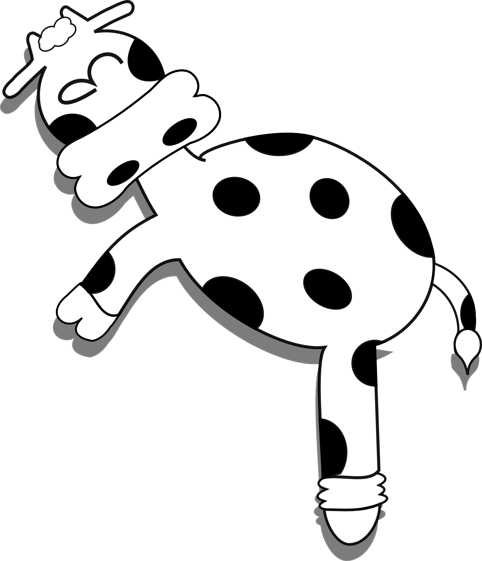 Clip Art Tags - Jumping Cow Clip Art (772x900)