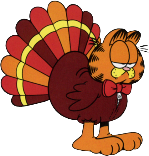 Garfield Christmas Tree Costume Clipart Image - Thanksgiving Clip Art (488x506)