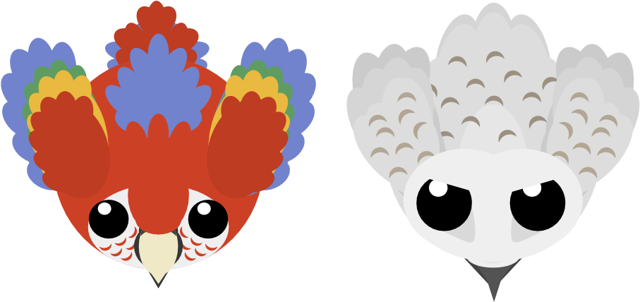 Artisticscarlet Macaw - Mope Io Snowy Owl (960x540)
