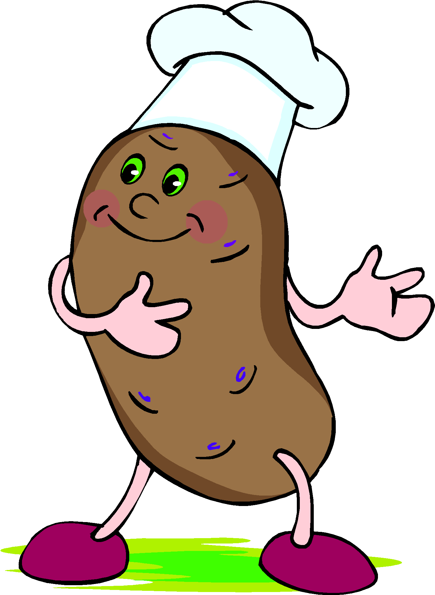 Las Papas - Potato Chef Clip Art (1557x2113)