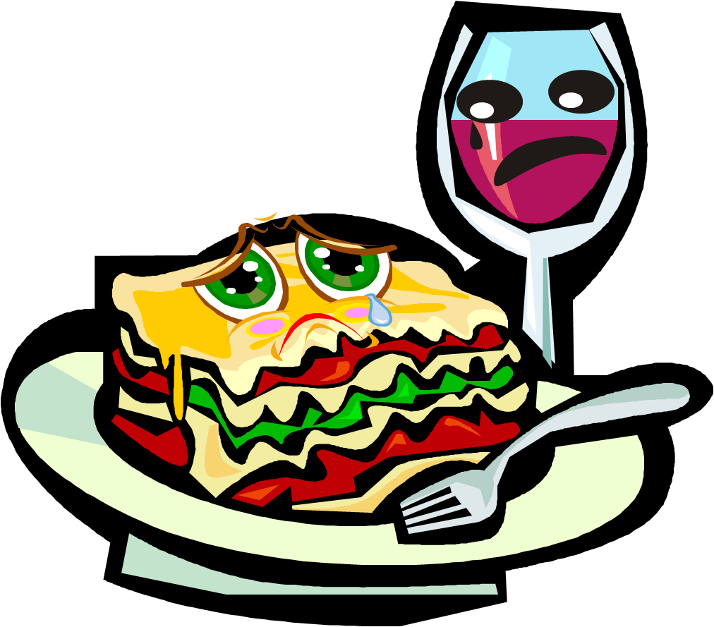 Triste Almuerzo - Italian Food Clip Art (1012x889)