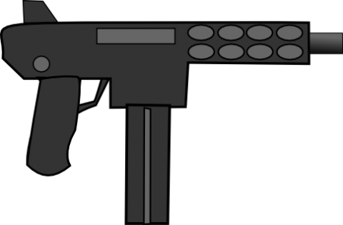 Gun Clipart - Uzi Clip Art Png (480x316)