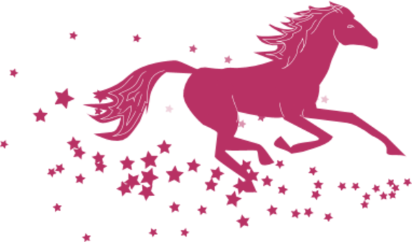 Horse Clip Art Star - Blue Stars Pony Ornament (round) (600x353)