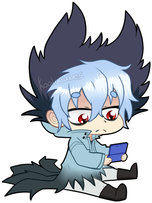 Kuro Playing His 3ds By Amberlea-draws - Kuro Servamp Chibi (600x724)