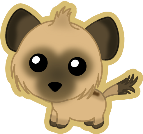 Drawn Hyena Kawaii - Cute Hyena Drawing (490x467)